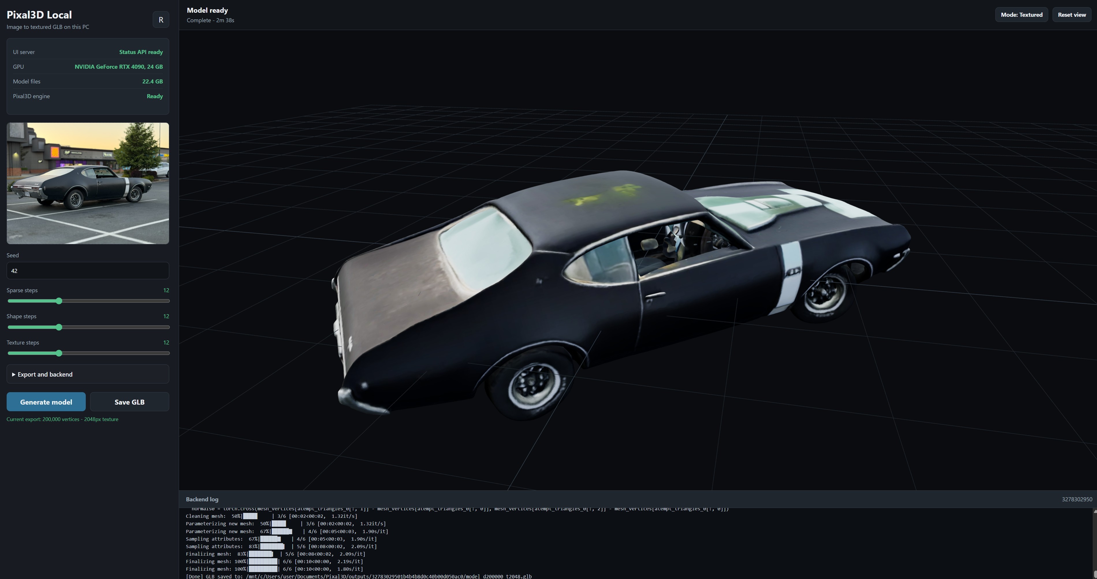 Pixal3D Local UI screenshot 1